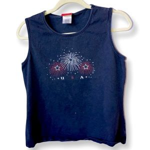 USA Fireworks Tank Top Size Medium